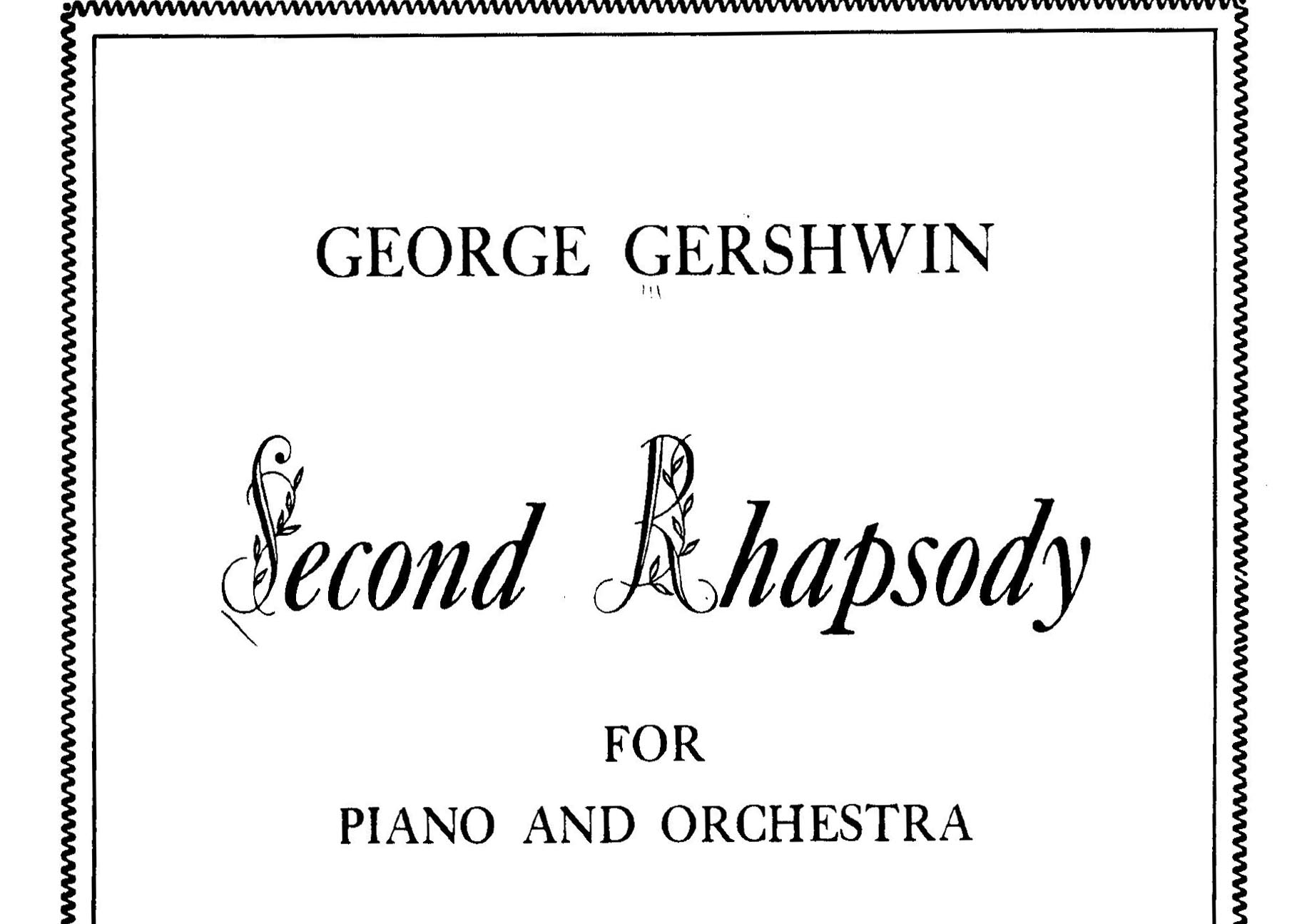 Original publication of two-piano Second Rhapsody (New World Music), title page