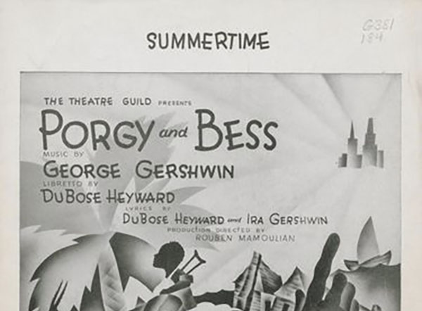 Original sheet music of "Summertime."