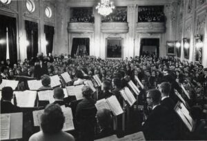The Symphony Band performing a concert at the Leningrad Conservatory during the 1961 tour.