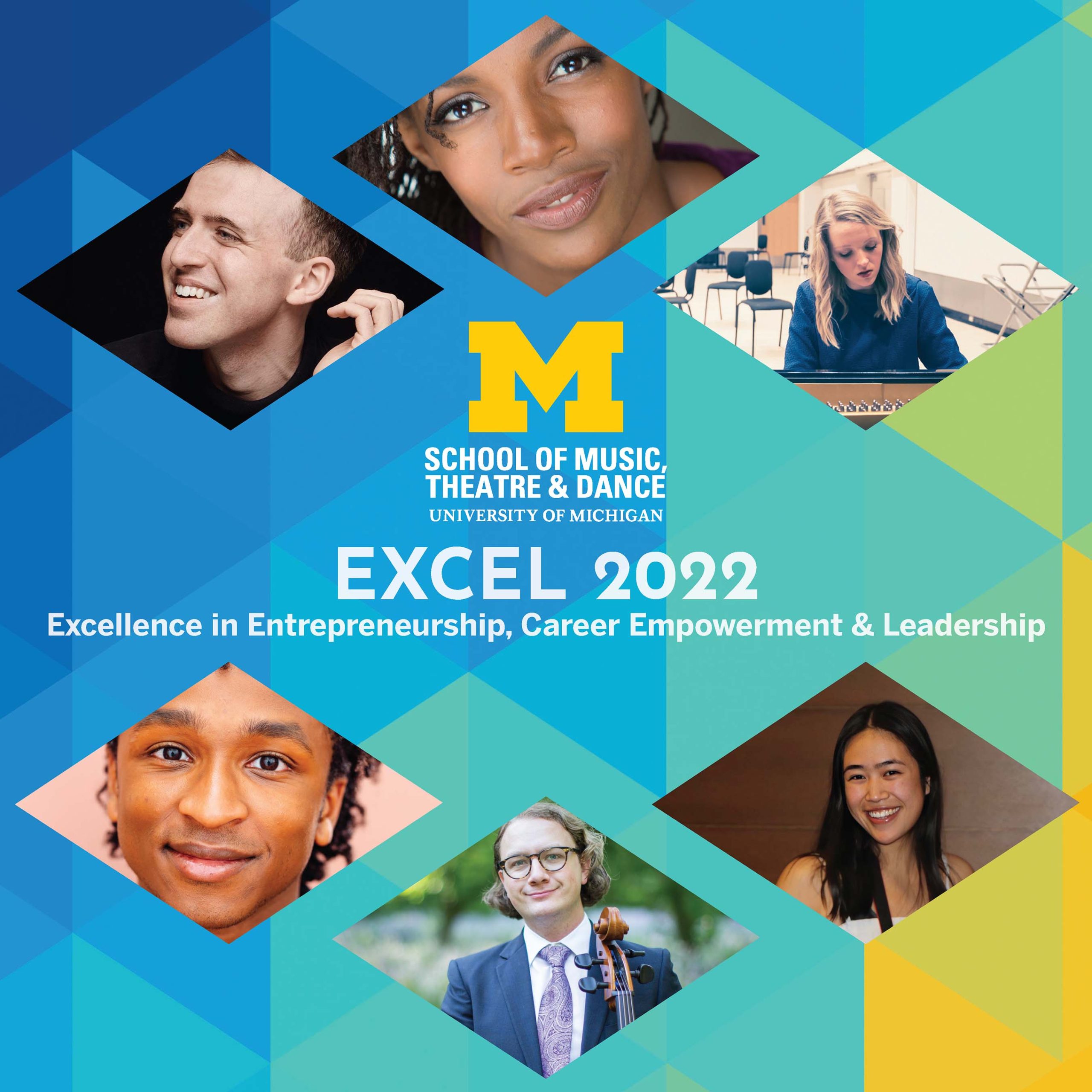 EXCEL 2022 Annual Report cover with logo, portraits of students
