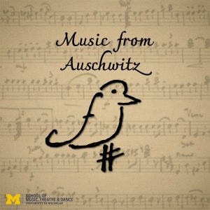 "Music from Auschwitz" - manuscript music and SMTD logo