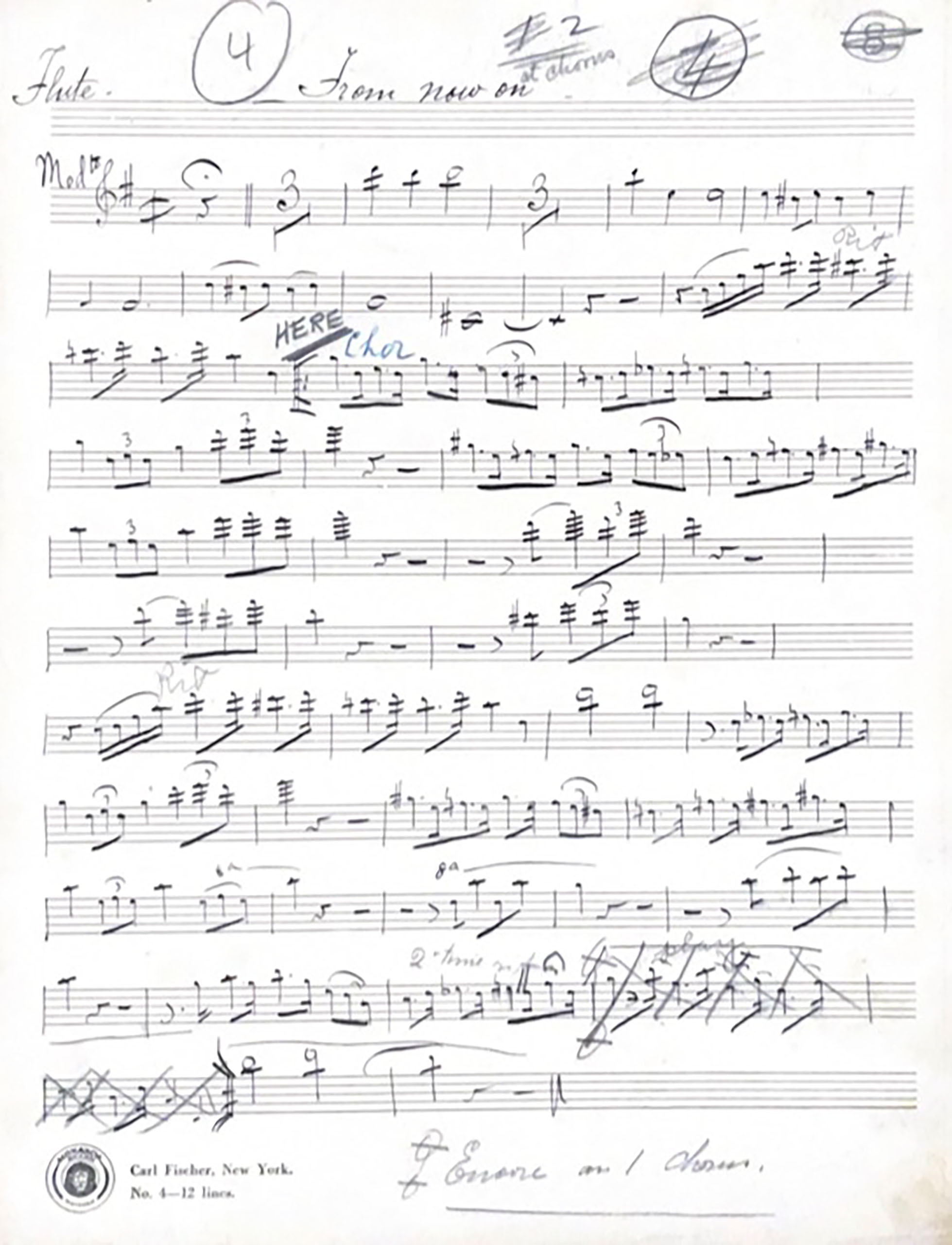 Flute part for "From Now On" (Amherst College)