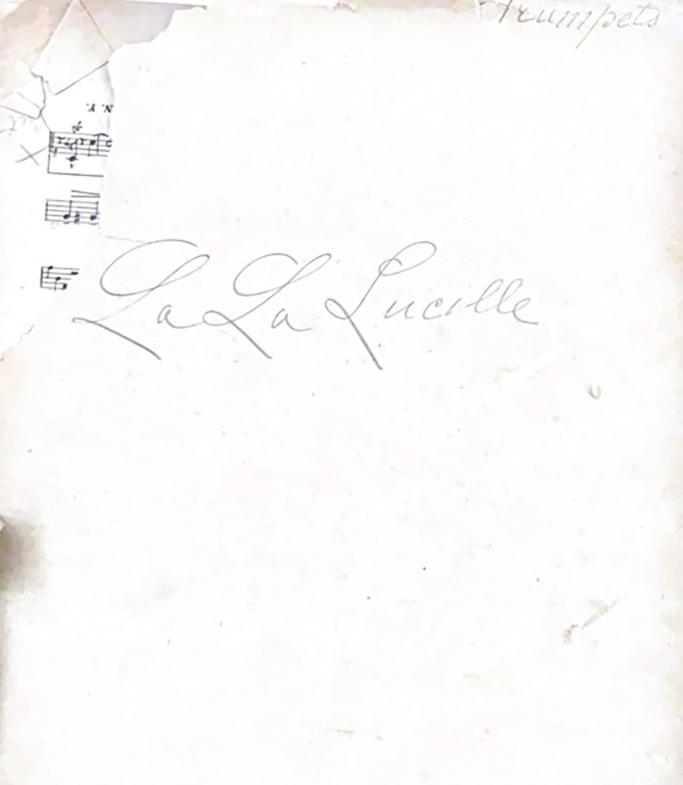 Cover page for the Trumpet part for La La Lucille, Amherst College