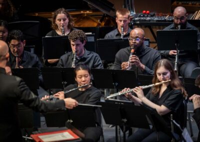 Woodwind section in performance at U-M Flint.