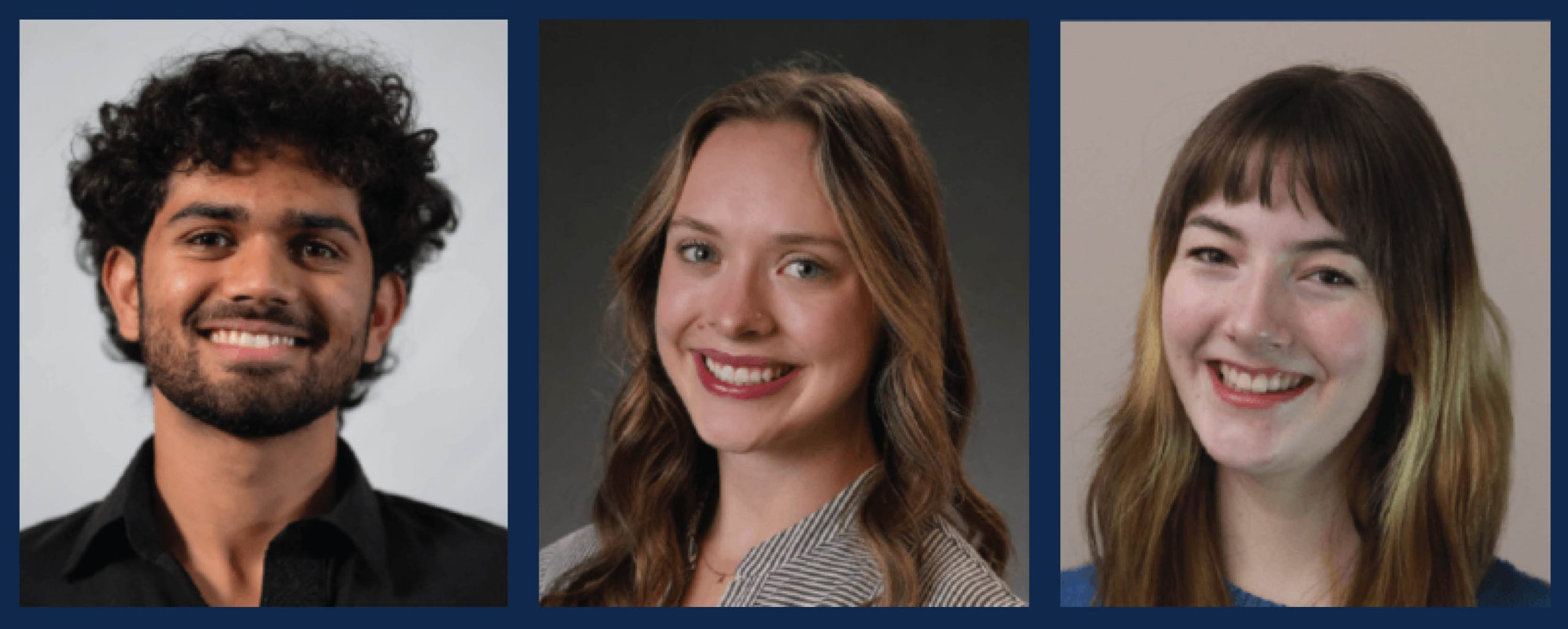2025-UMS-Interns-Muse F25 Composite of three UMS Intern portraits, with a blue background.
