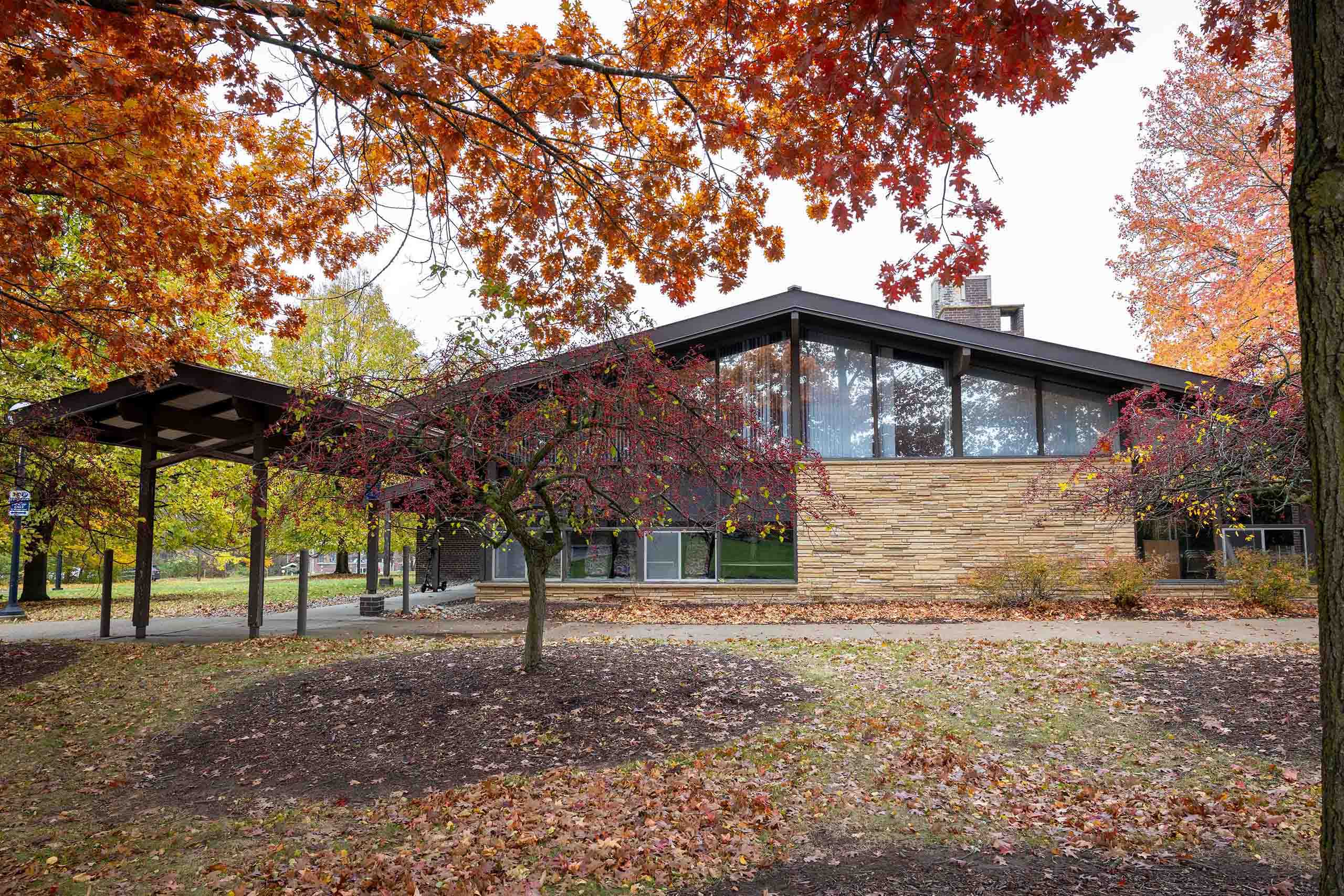 Stearns building in the fall