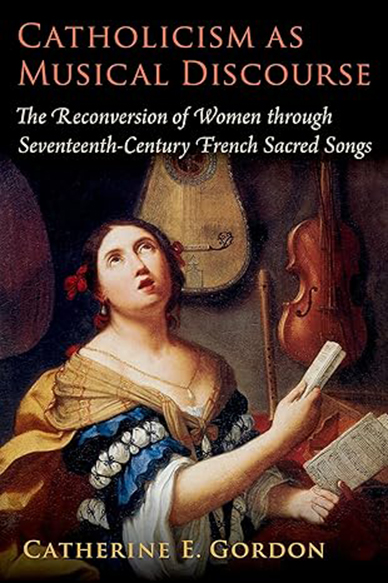 Catherine Gordon book cover Catherine Gordon's book cover featuring a classical painting of a woman with music and instruments.