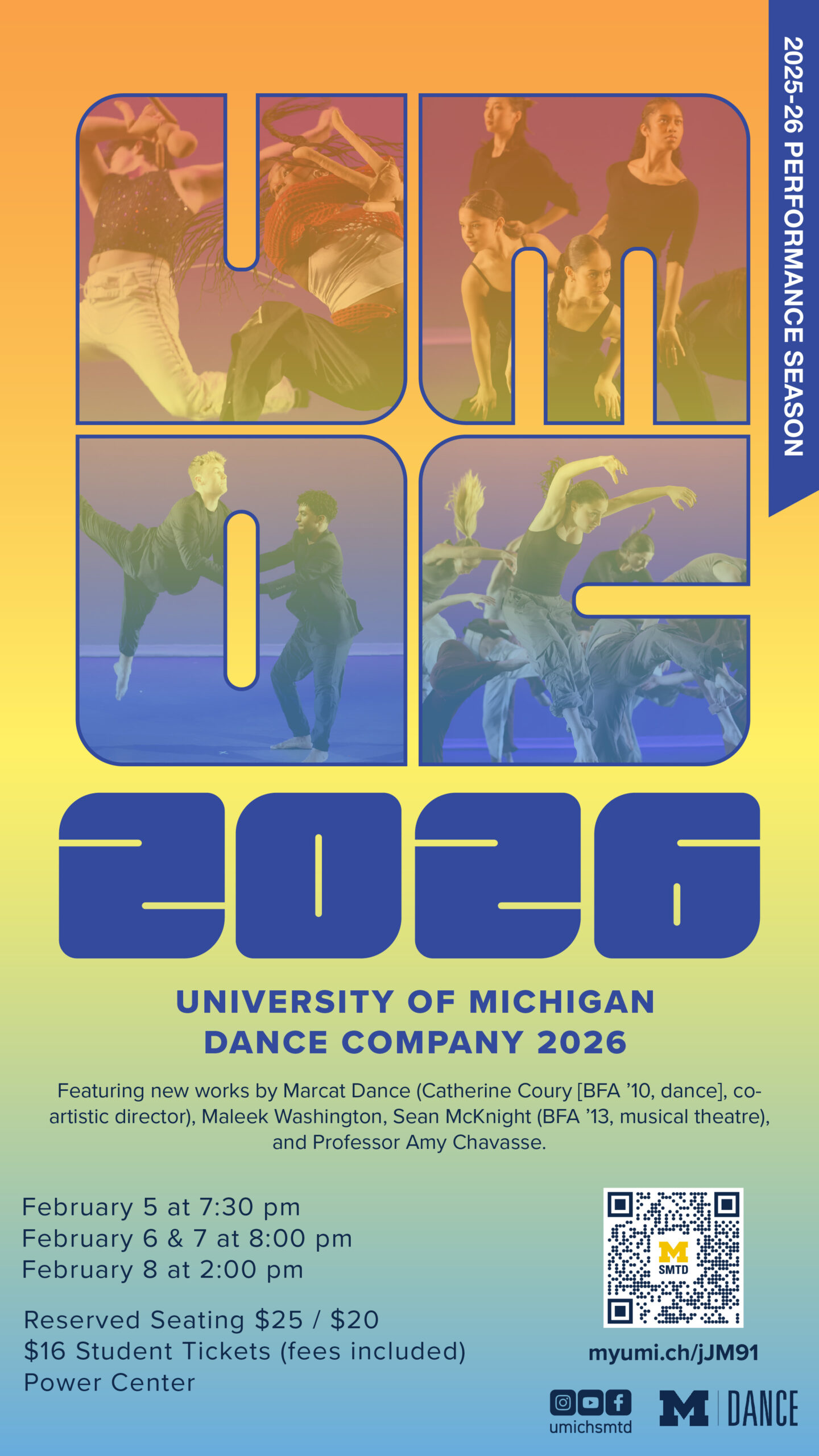 Poster for the SMTD Production "U-M Dance Company 2026"
