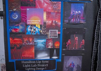 Production photos from the Hamilton Lip Sync Light Lab Project.