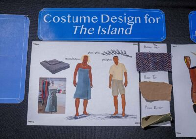 Costume design sketches for The Island, created by Anker.
