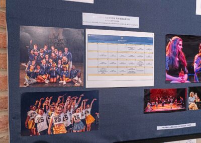 Hwang’s call schedule for the 2025 SMTD Musical Theatre Senior Entrance, accompanied by production photos.