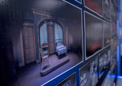 Close-up of a production photo with lighting by Hoffman.