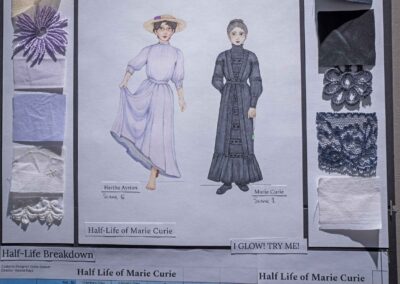 Steever’s costume sketches for The Half-Life of Marie Curie.