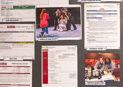 Comini’s call sheets and production notes from Gloria.