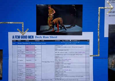 Liu’s deck run sheet and a production photo from A Few Good Men.
