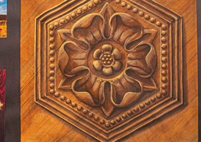Wooden medallion detail created by Kosiorowski for Scenic Painting.