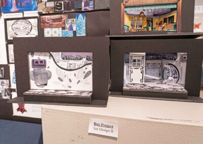 Two box set models created by Ma for Set Design II.