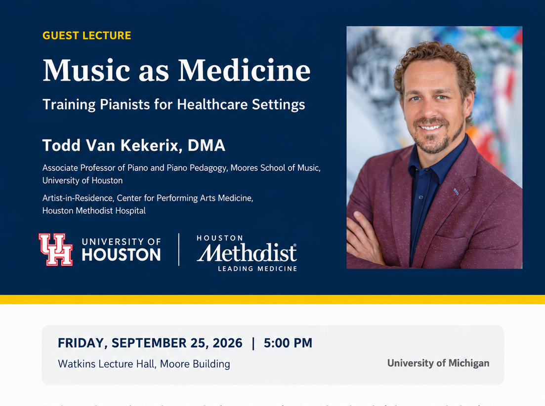 Portrait of Todd Van Kekerix with lecture details.