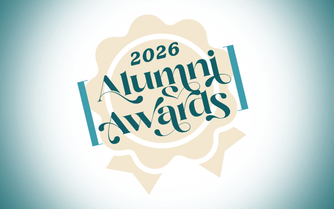 2026 Alumni Awards with ribbon graphic.