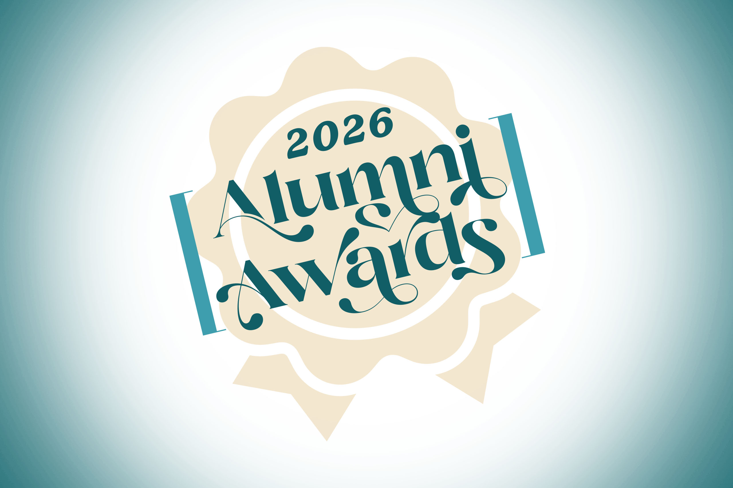 2026 Alumni Awards with ribbon graphic.