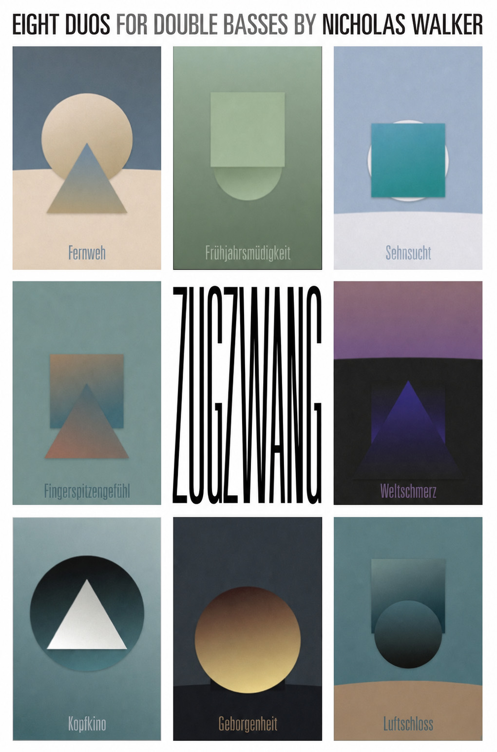 ZUGZWANG cover image with 8 abstract graphics