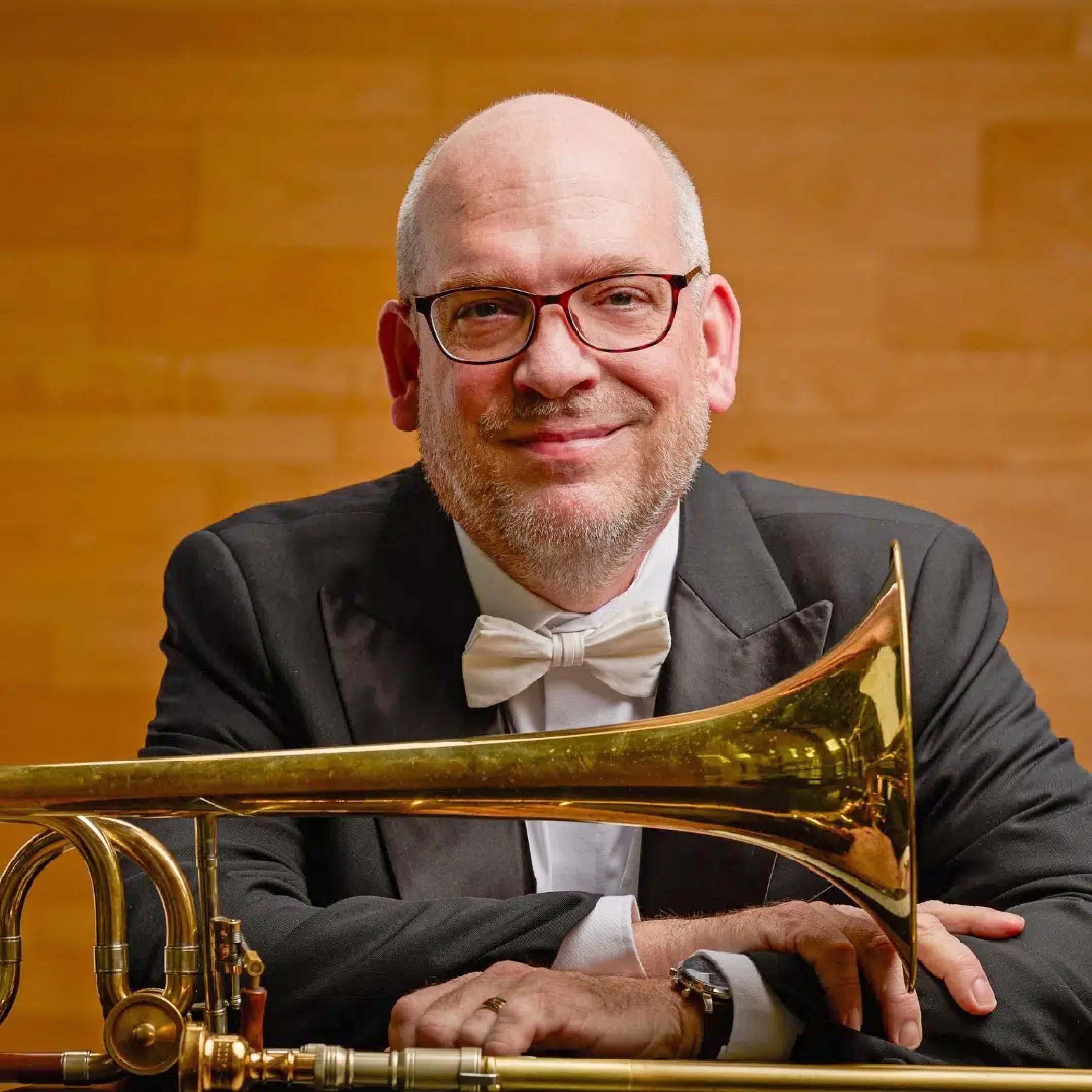 Jamie Box with trombone
